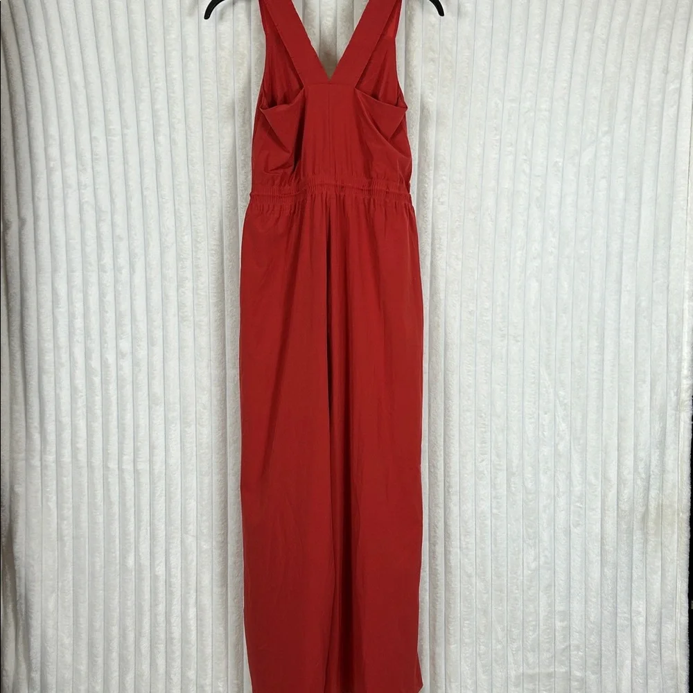 Athleta current red/rust savannah wide leg jumpsuit size 4 - Picture 6 of 12